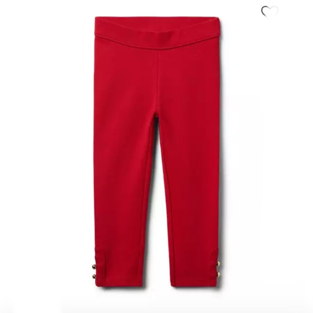 Janie & Jack Girls👧🏻 Bradbury Red Button Cuff Ponte Pant👖Sz 6-12M or 8Y